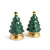 Julia Knight Table Accessories | Holly Sprig Tree Salt & Pepper Shaker Gold Emerald