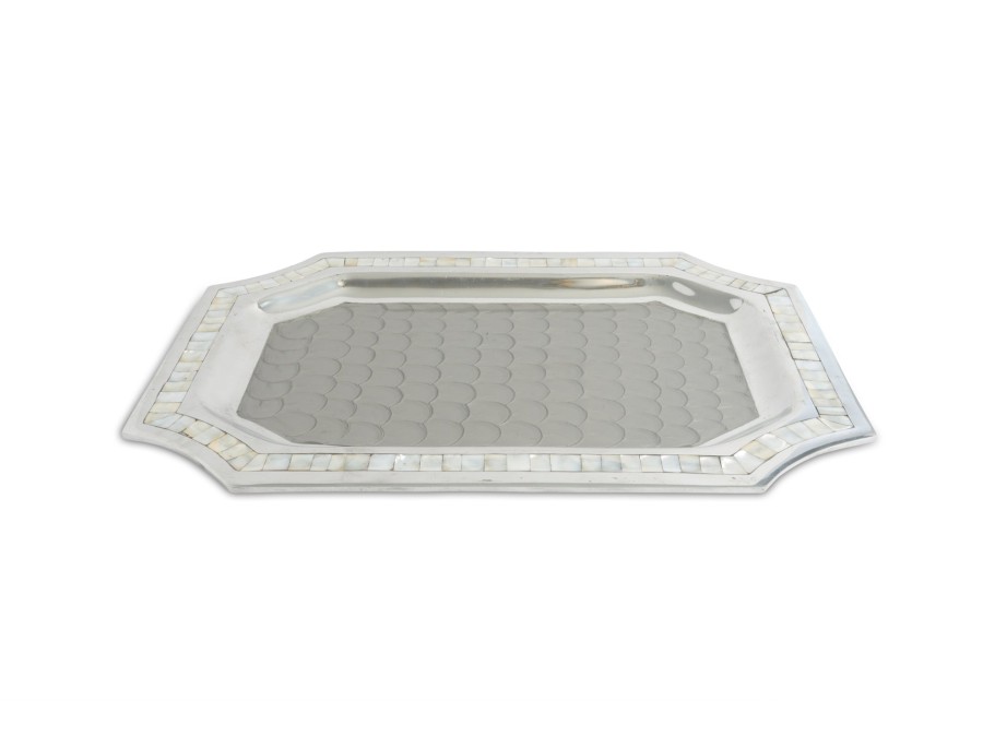 Julia Knight Decor | Classic 20" Octagonal Tray Platinum