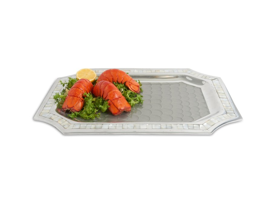 Julia Knight Decor | Classic 20" Octagonal Tray Platinum