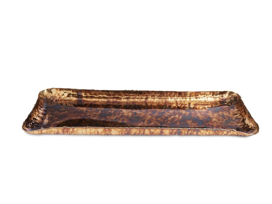 Julia Knight Decor | Cascade 17" Rectangle Tray Rainbow Bronze