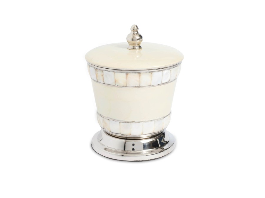 Julia Knight Bath Accessories | Classic 5.5" Covered Canister Snow