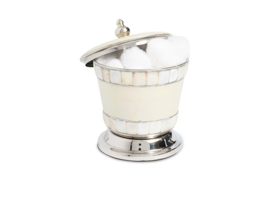 Julia Knight Bath Accessories | Classic 5.5" Covered Canister Snow