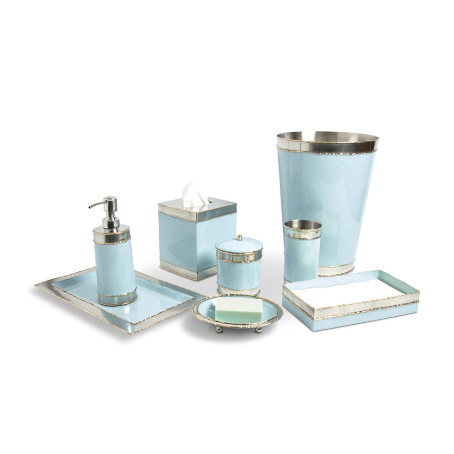 Julia Knight Bath Accessories | Cascade 11" Waste Basket Glacial Blue