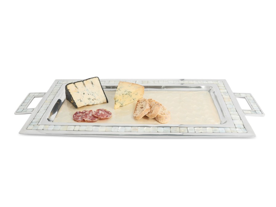 Julia Knight Decor | Classic 25" Rectangular Tray W/Handles Snow