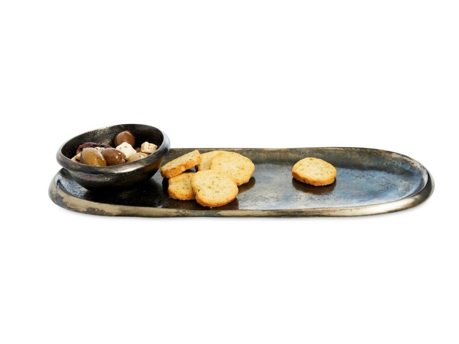 Julia Knight Table Accessories | Eclipse 14" Tray Steel Blue