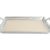 Julia Knight Serving Trays With Handles | Classic 21" Beveled Tray W/Handles Snow