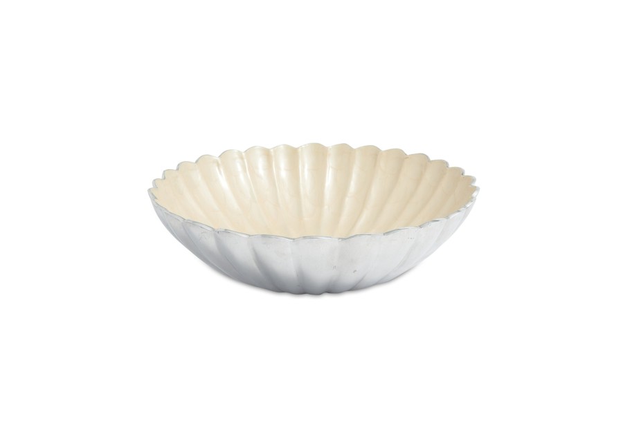 Julia Knight Decor | Peony 15" Round Bowl Snow