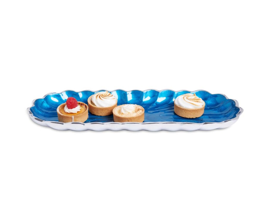 Julia Knight Platters & Trays | Peony 14" Rectangular Tray Teal