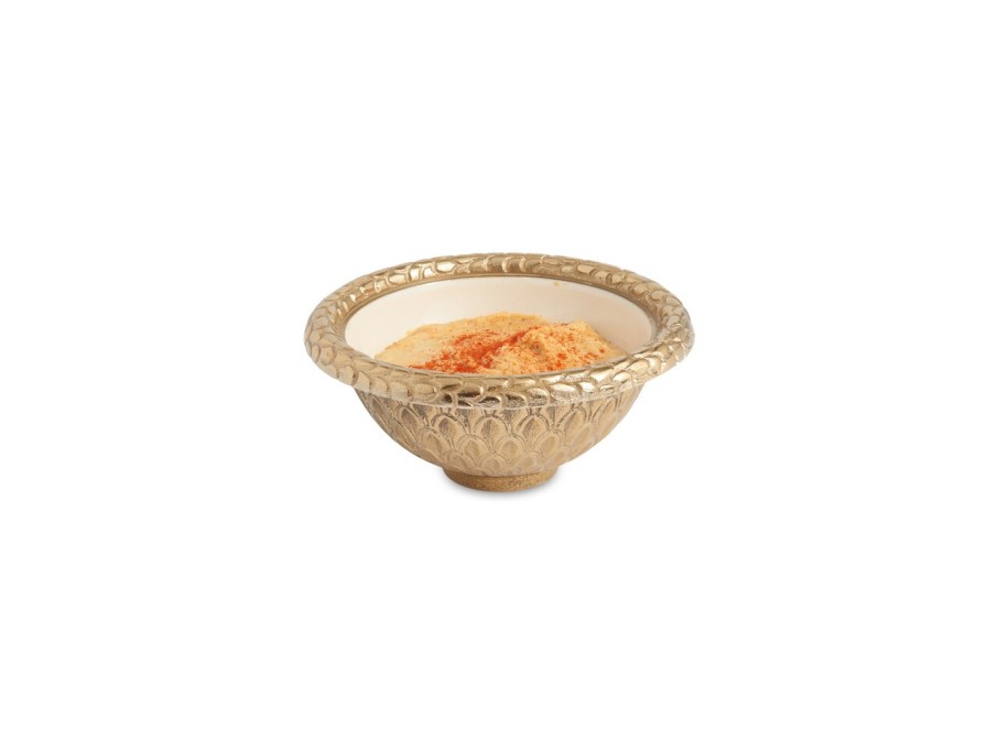 Julia Knight Bowls | Florentine 4.25" Round Bowl Gold Snow