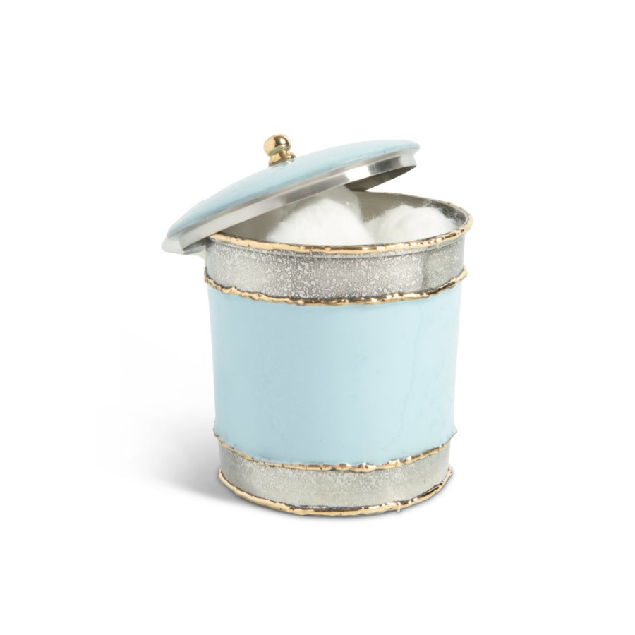 Julia Knight Bath Accessories | Cascade 5.5" Covered Canister Glacial Blue