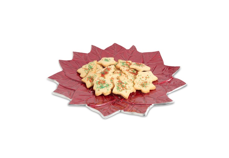 Julia Knight Platters & Trays | Poinsettia 15" Platter Pomegranate